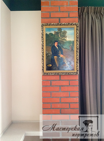 Репродукция картины Кипренский - Портрет К. И. Альбрехта (с прорисовкой маслом)