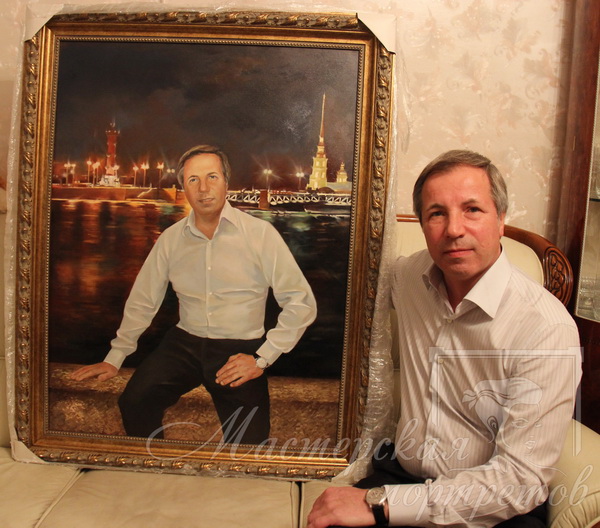 Мужской портрет 60х80 , был доставлен в москву