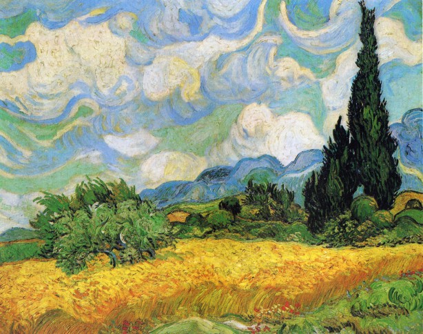 Ван Гог. Пшеничное поле с кипарисами